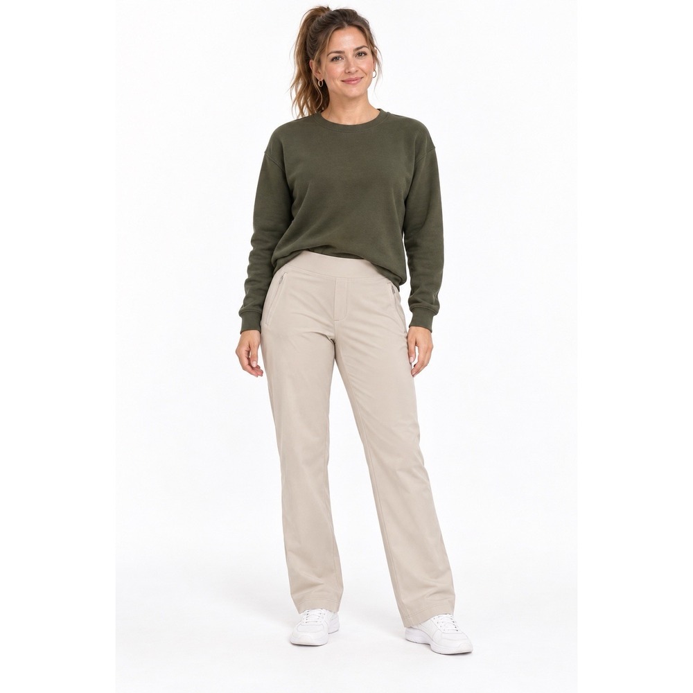 Athleta Pants Womens 6 Petite Beige Straight Leg Lightweight Stretch Travel